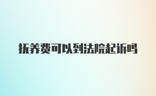 抚养费可以到法院起诉吗