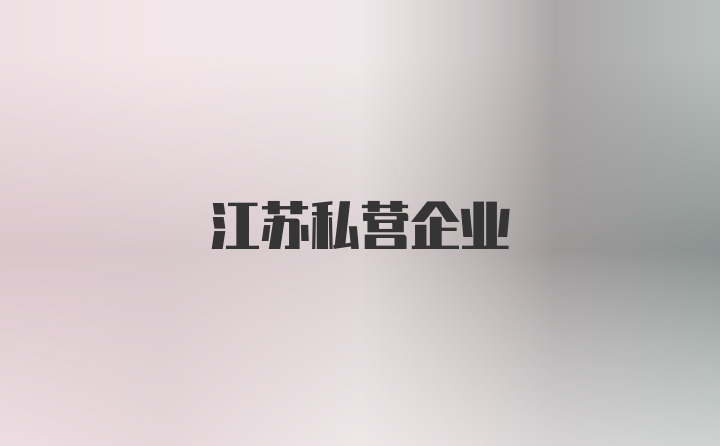 江苏私营企业