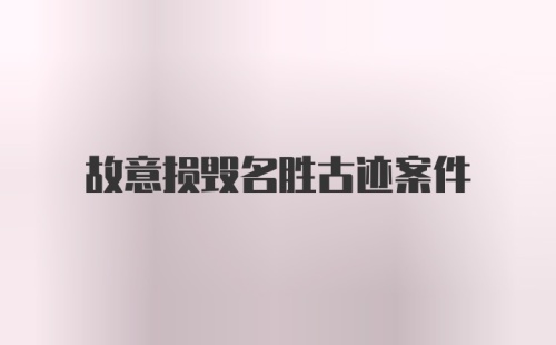 故意损毁名胜古迹案件