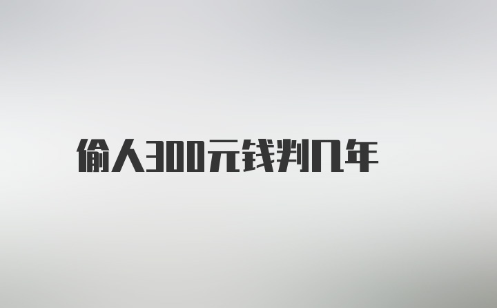 偷人300元钱判几年