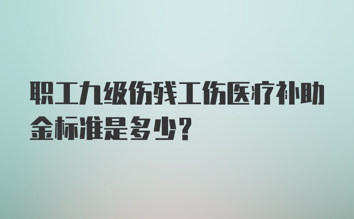 职工九级伤残工伤医疗补助金标准是多少？