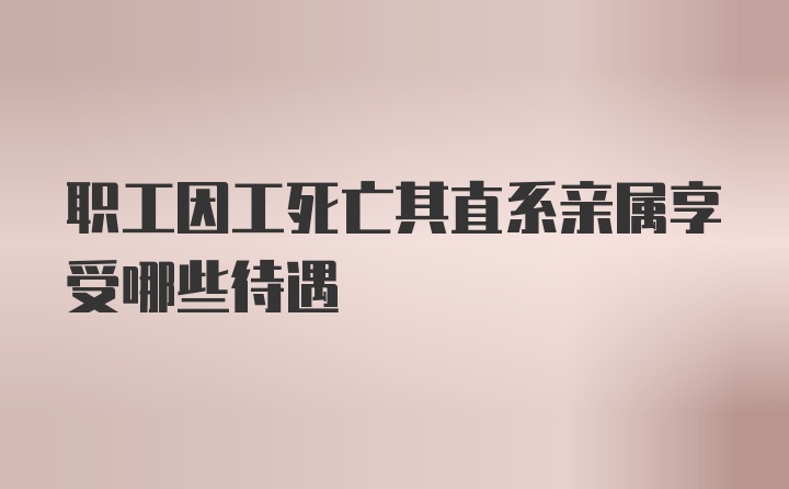 职工因工死亡其直系亲属享受哪些待遇