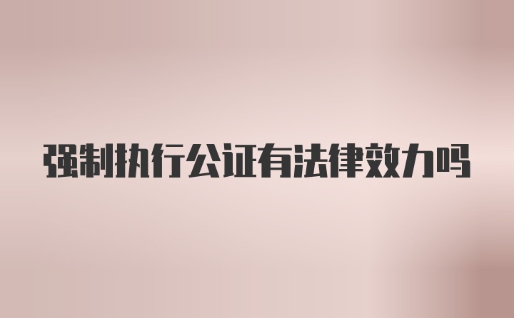 强制执行公证有法律效力吗