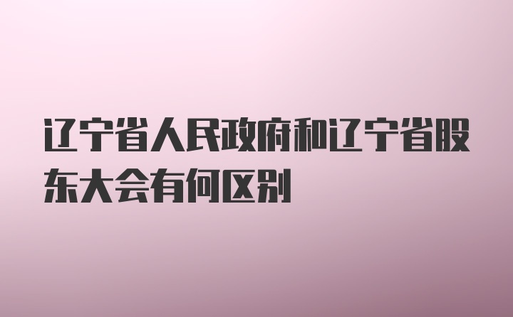 辽宁省人民政府和辽宁省股东大会有何区别