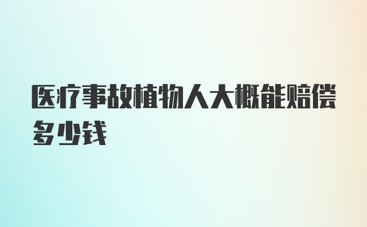 医疗事故植物人大概能赔偿多少钱