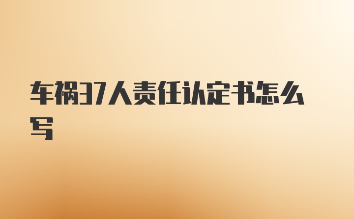 车祸37人责任认定书怎么写