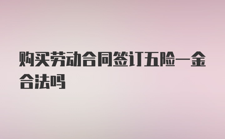 购买劳动合同签订五险一金合法吗