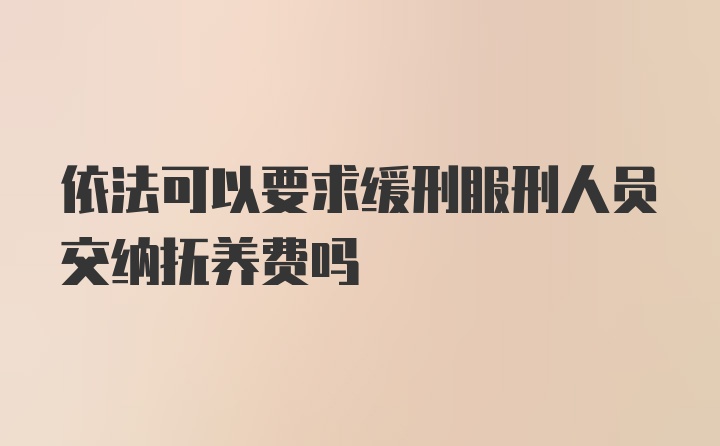 依法可以要求缓刑服刑人员交纳抚养费吗