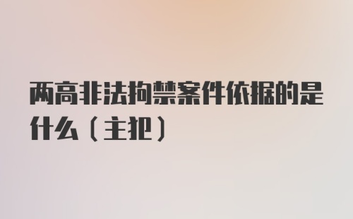 两高非法拘禁案件依据的是什么（主犯）