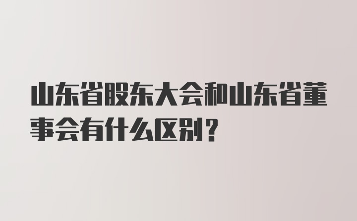 山东省股东大会和山东省董事会有什么区别？