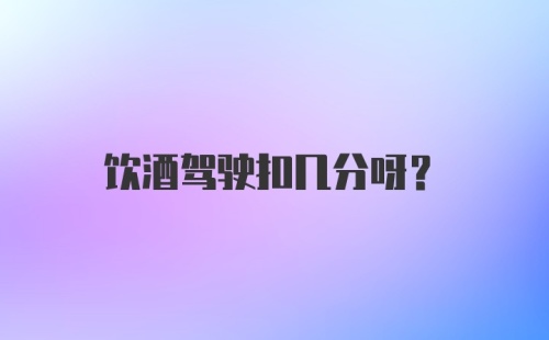 饮酒驾驶扣几分呀？