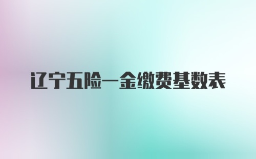 辽宁五险一金缴费基数表