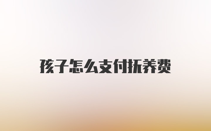 孩子怎么支付抚养费