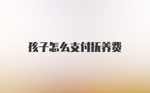 孩子怎么支付抚养费