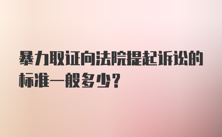 暴力取证向法院提起诉讼的标准一般多少？