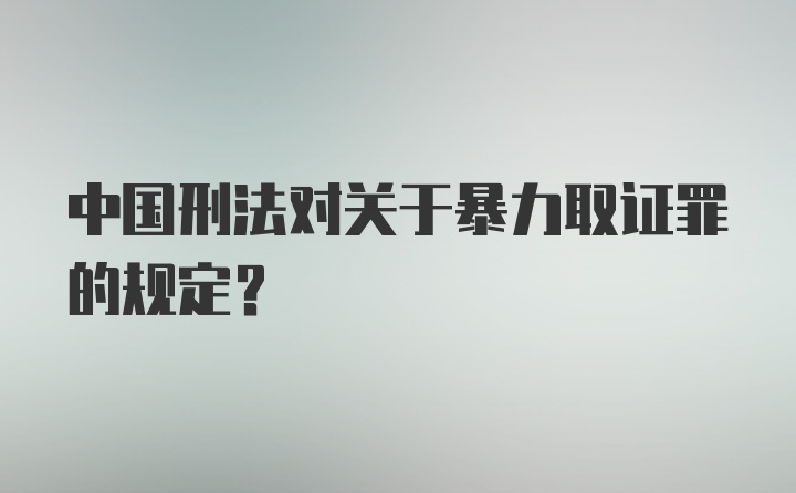 中国刑法对关于暴力取证罪的规定？