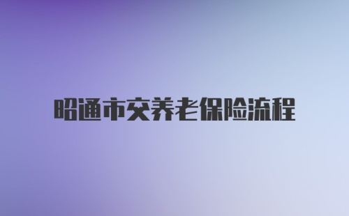 昭通市交养老保险流程