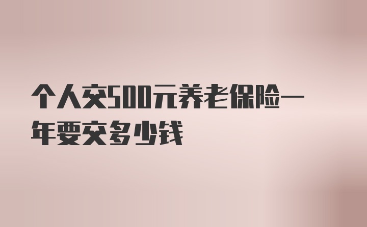 个人交500元养老保险一年要交多少钱