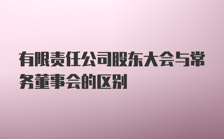 有限责任公司股东大会与常务董事会的区别