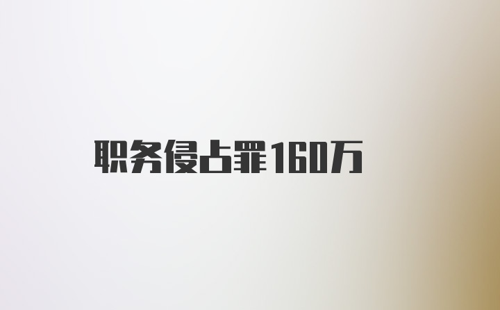 职务侵占罪160万