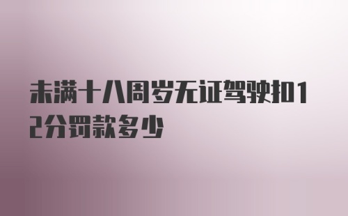 未满十八周岁无证驾驶扣12分罚款多少