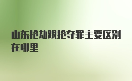 山东抢劫跟抢夺罪主要区别在哪里