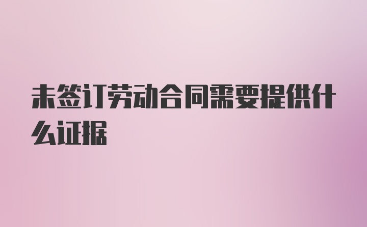 未签订劳动合同需要提供什么证据