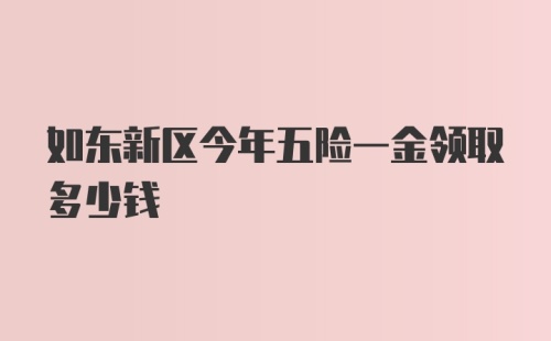 如东新区今年五险一金领取多少钱