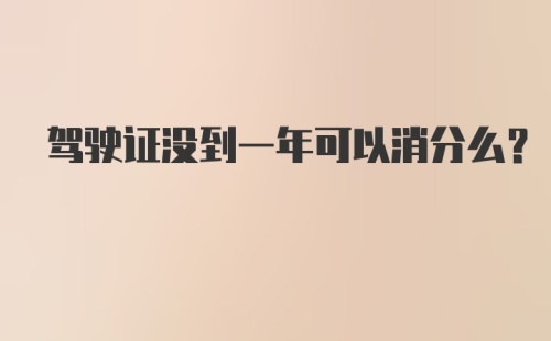 驾驶证没到一年可以消分么？