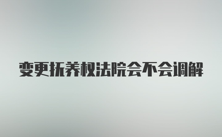 变更抚养权法院会不会调解