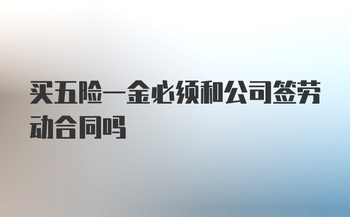 买五险一金必须和公司签劳动合同吗