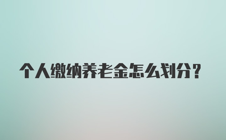 个人缴纳养老金怎么划分？