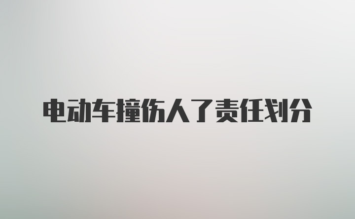 电动车撞伤人了责任划分