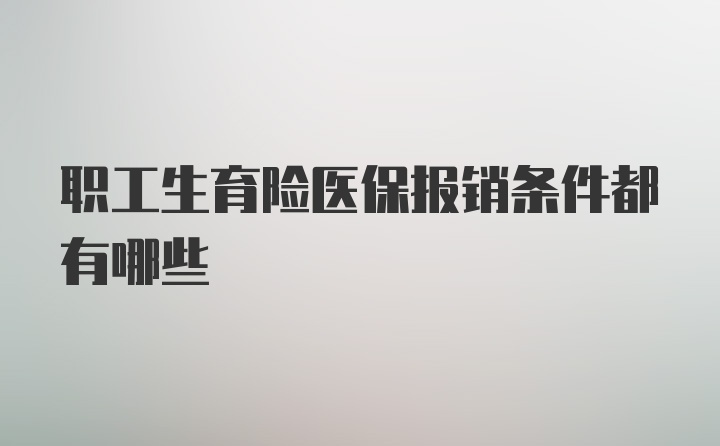 职工生育险医保报销条件都有哪些