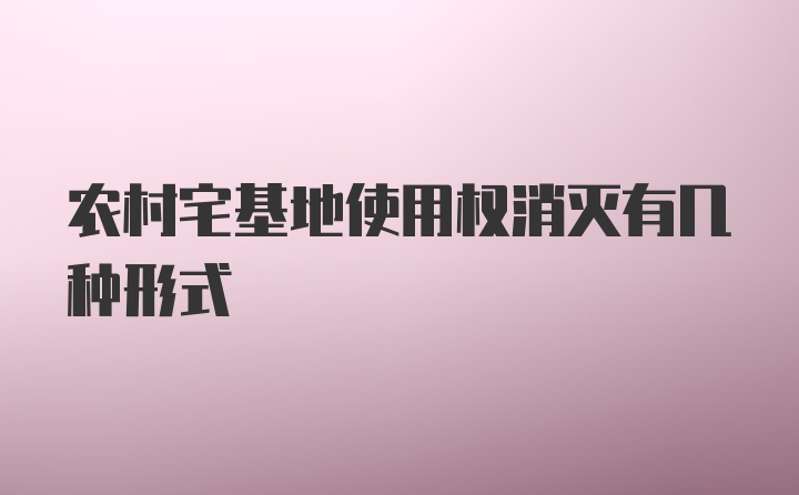 农村宅基地使用权消灭有几种形式