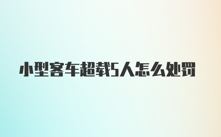 小型客车超载5人怎么处罚