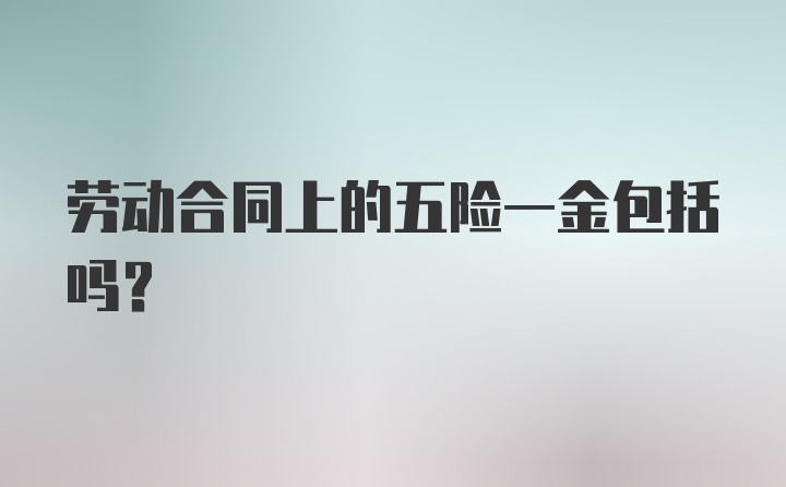 劳动合同上的五险一金包括吗？