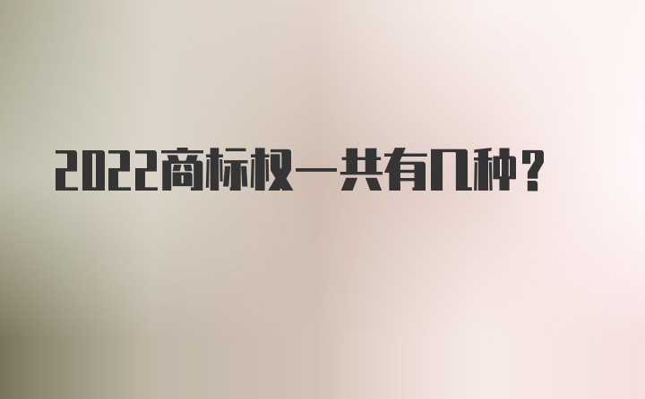 2022商标权一共有几种？