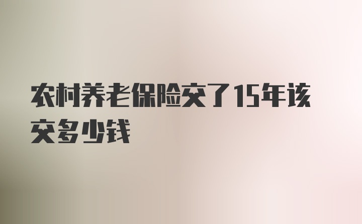 农村养老保险交了15年该交多少钱