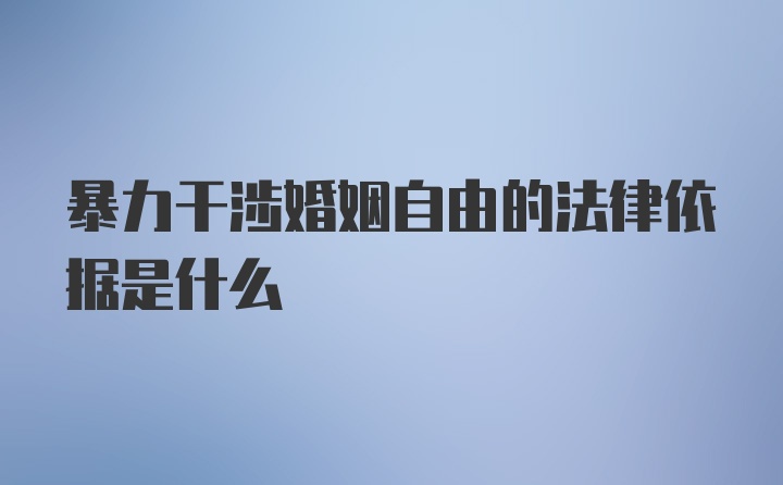 暴力干涉婚姻自由的法律依据是什么