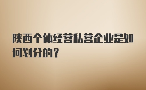 陕西个体经营私营企业是如何划分的?