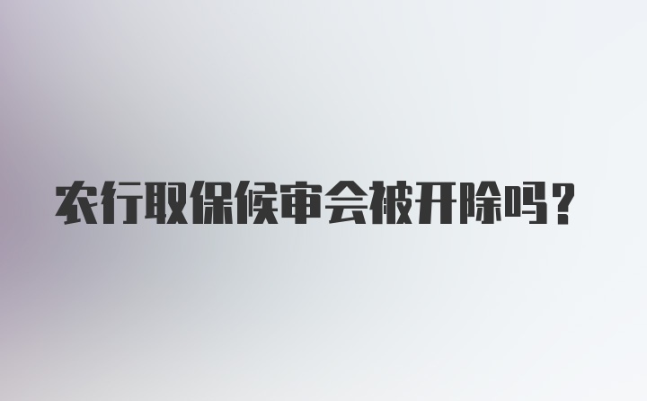 农行取保候审会被开除吗？