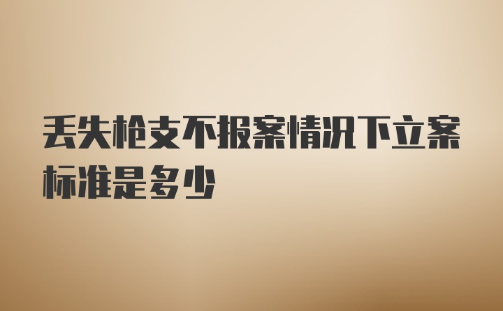 丢失枪支不报案情况下立案标准是多少