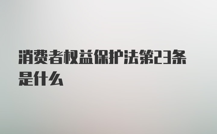 消费者权益保护法第23条是什么