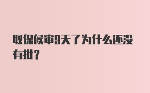 取保候审9天了为什么还没有批？