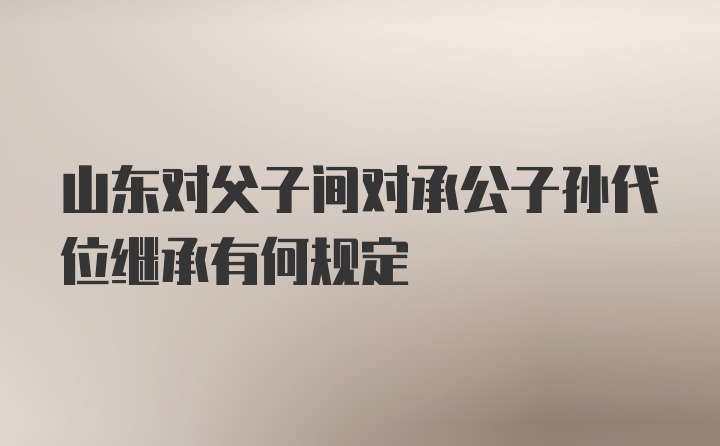 山东对父子间对承公子孙代位继承有何规定