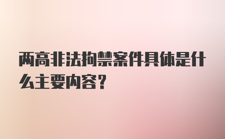 两高非法拘禁案件具体是什么主要内容？