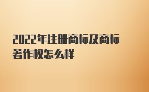 2022年注册商标及商标著作权怎么样