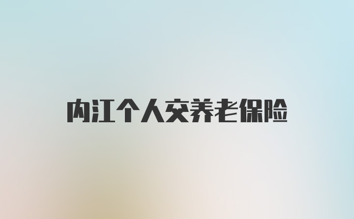 内江个人交养老保险