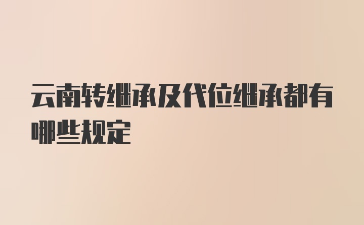 云南转继承及代位继承都有哪些规定